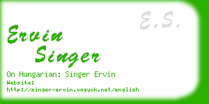 ervin singer business card